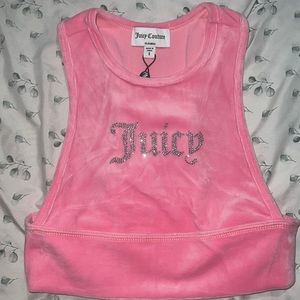 Juicy couture racer back crop top. Size small. Velour track suit cropped shirt.